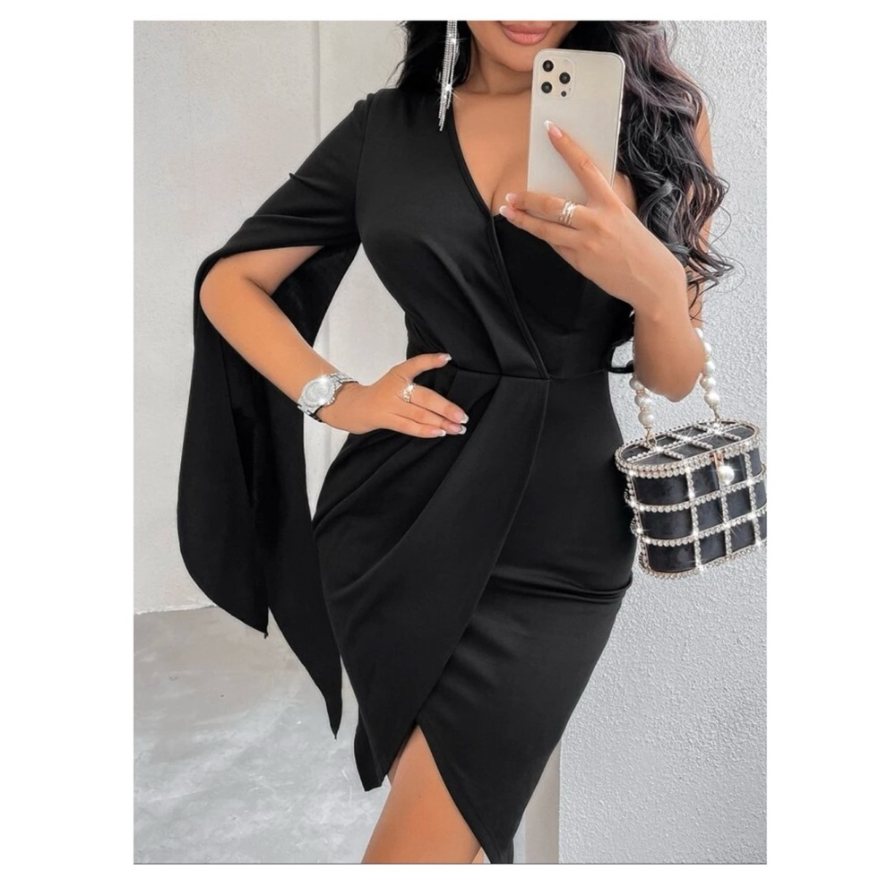 SXY Asymmetric Hem One Shoulder Dress